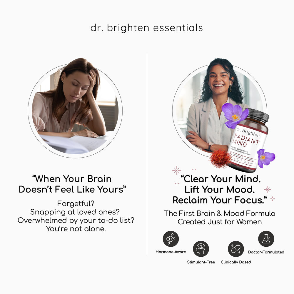 Dr. Brighten Radiant Mind USA-made packaging symbol signaling quality