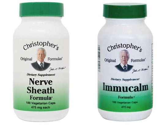 Dr. Christopher’s Nerve Sheath & Immucalm bundle capsules for daily wellness and immune support.