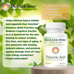 Dr Clark Store Alpha Lipoic Acid bottle open invites daily use.