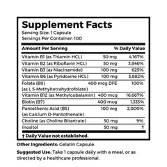 Dr Clark Store B Vitamin Complex capsules on a clean surface for everyday supplementation