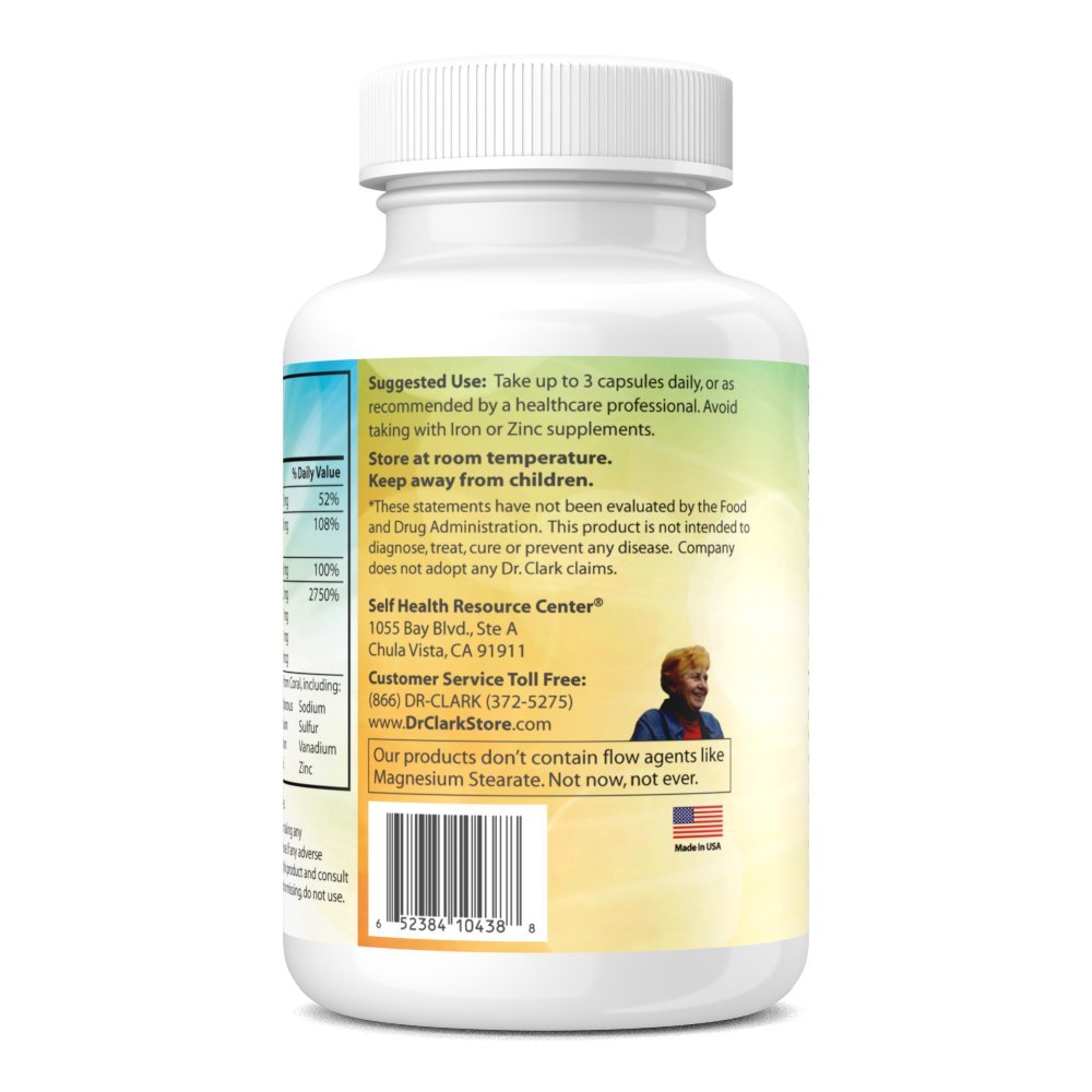 Dr Clark Store Coral Cal-Mag K2 bottle on shelf signals ready-to-use daily wellness