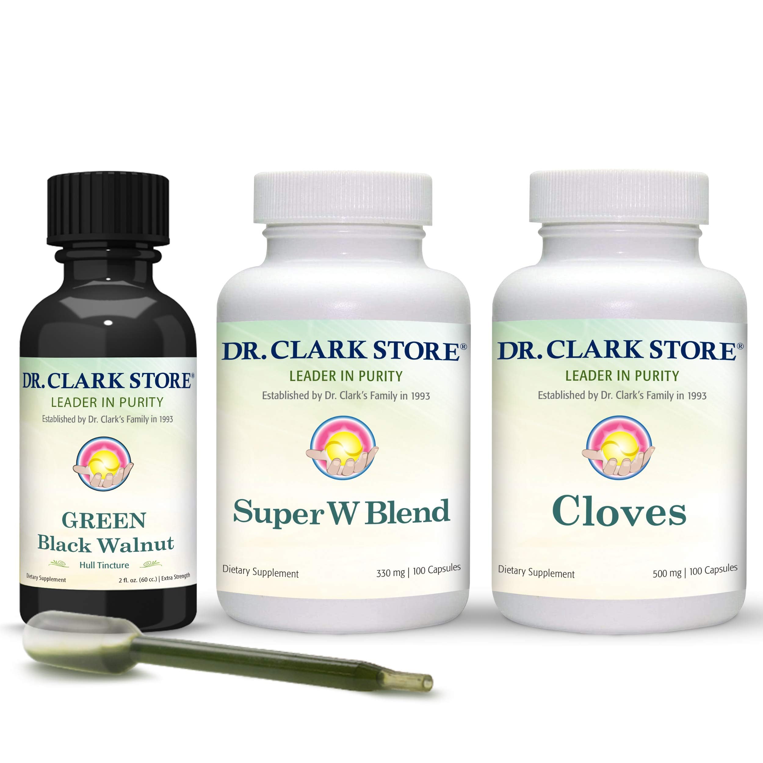 Dr Clark Store green walnut tincture bottle for herbal support