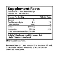 Dr. Clark inulin powder label highlights FOS content and usage