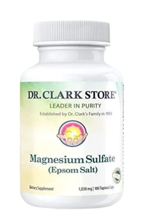 Dr Clark Store magnesium sulfate capsules bottle on shelf for daily relief