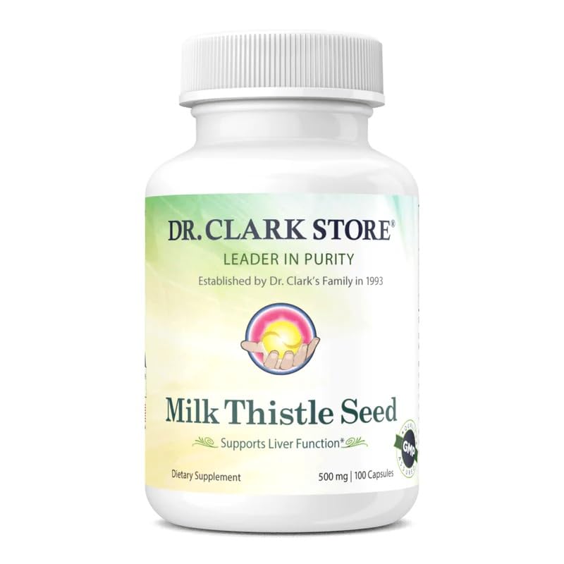 Dr. Clark Store Milk Thistle bottle front view for liver support potential.
