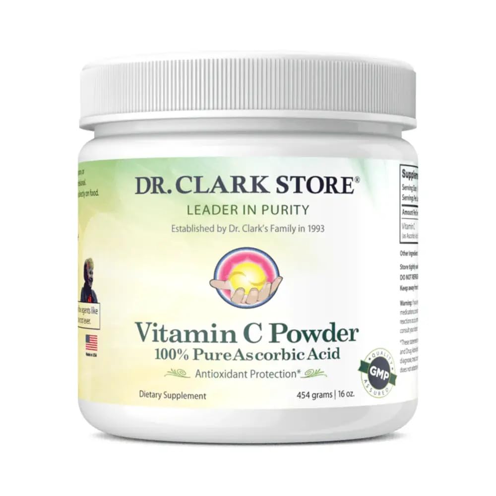 Dr Clark Store Vitamin C powder bottle shown for immune support potential