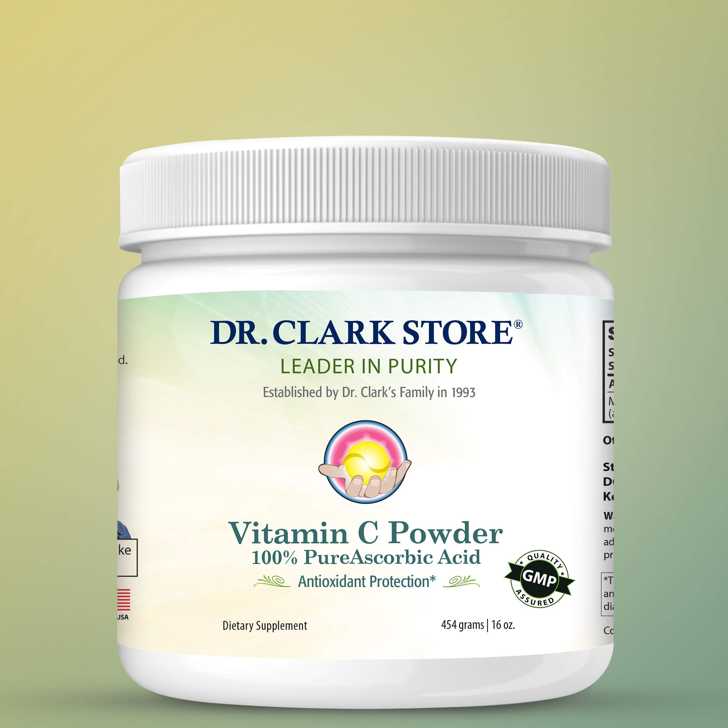 Dr Clark Store Vitamin C powder close-up reveals fine ascorbic acid texture