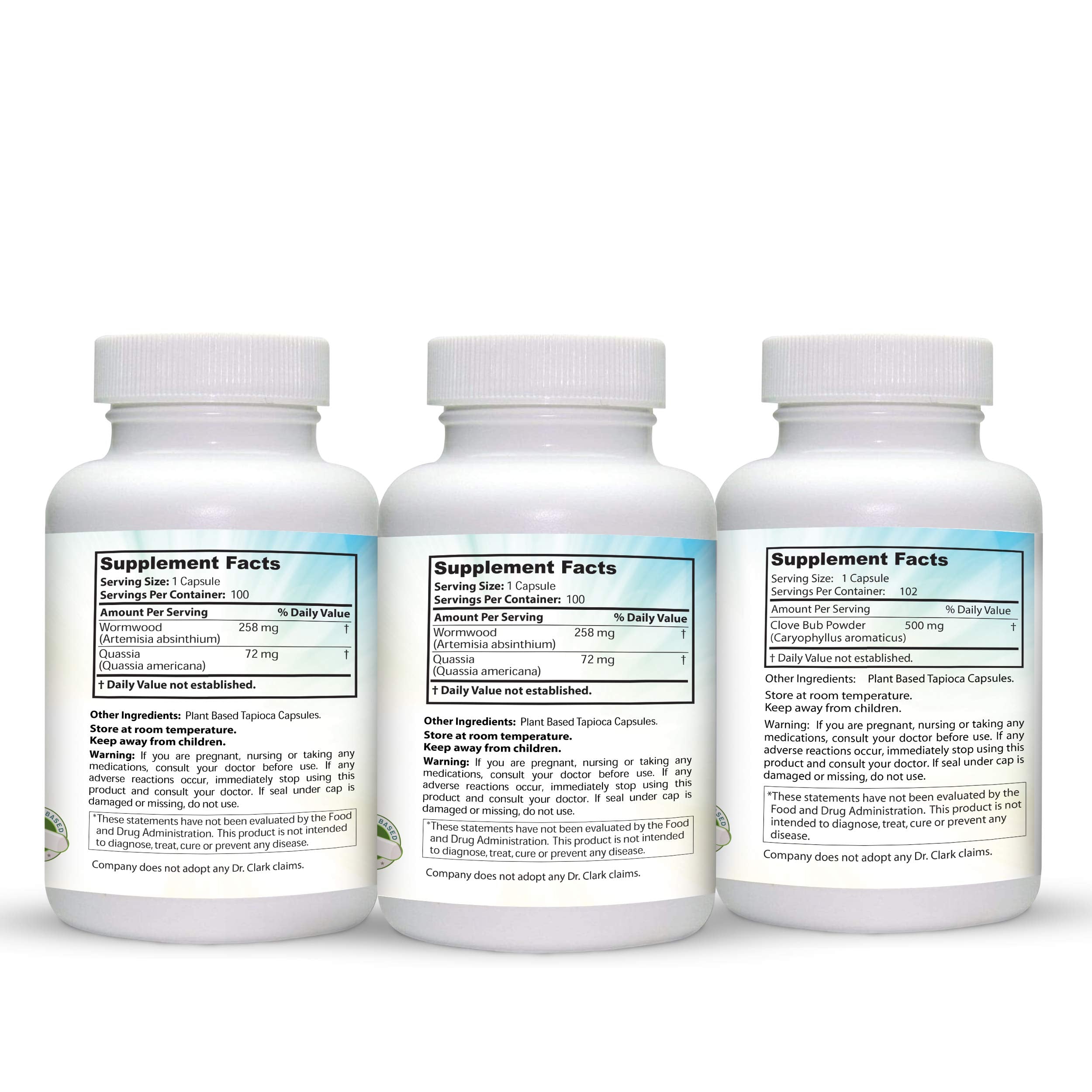 Dr Clark Store wormwood herb capsules designed for digestive aid.
