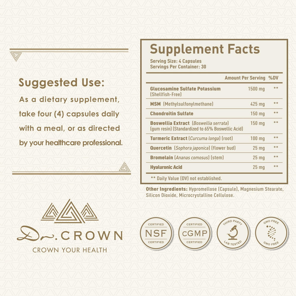 DR. CROWN US facility seal signals cGMP manufacturing for reliable quality.