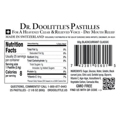 Professional speaker uses Dr. Doolittle’s pastilles for steady voice and moisture.