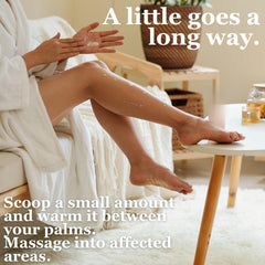 Applying Dr. Doug's balm for quick absorption on hands