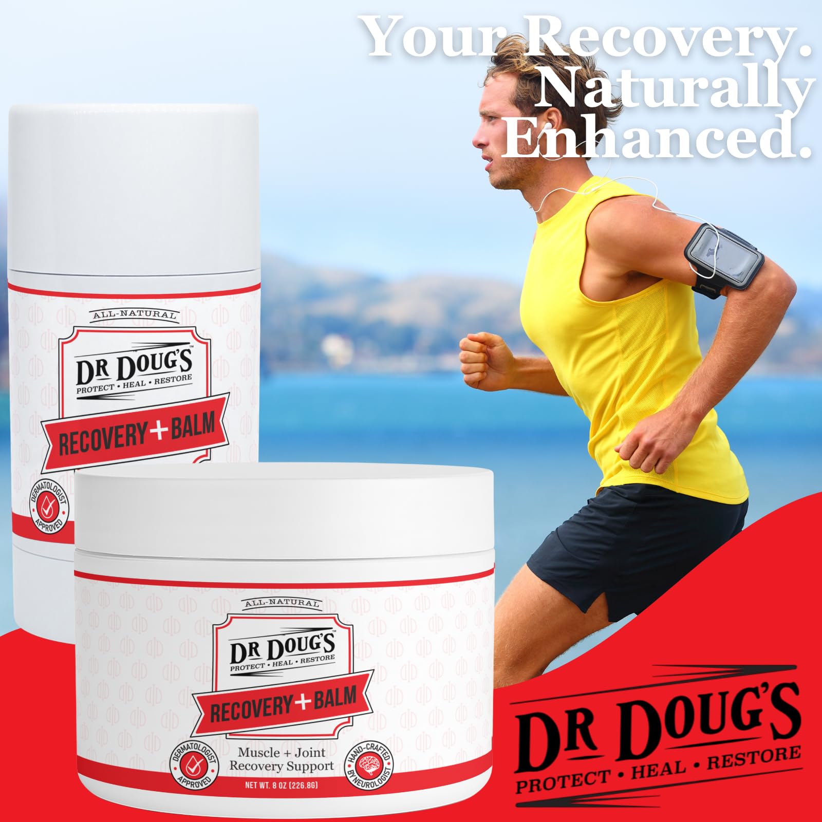 Dr. Doug's Recovery Balm ideal for routine post-exercise care at home.