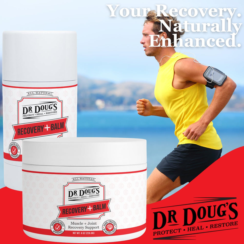 Dr. Doug's Recovery Balm ideal for routine post-exercise care at home.