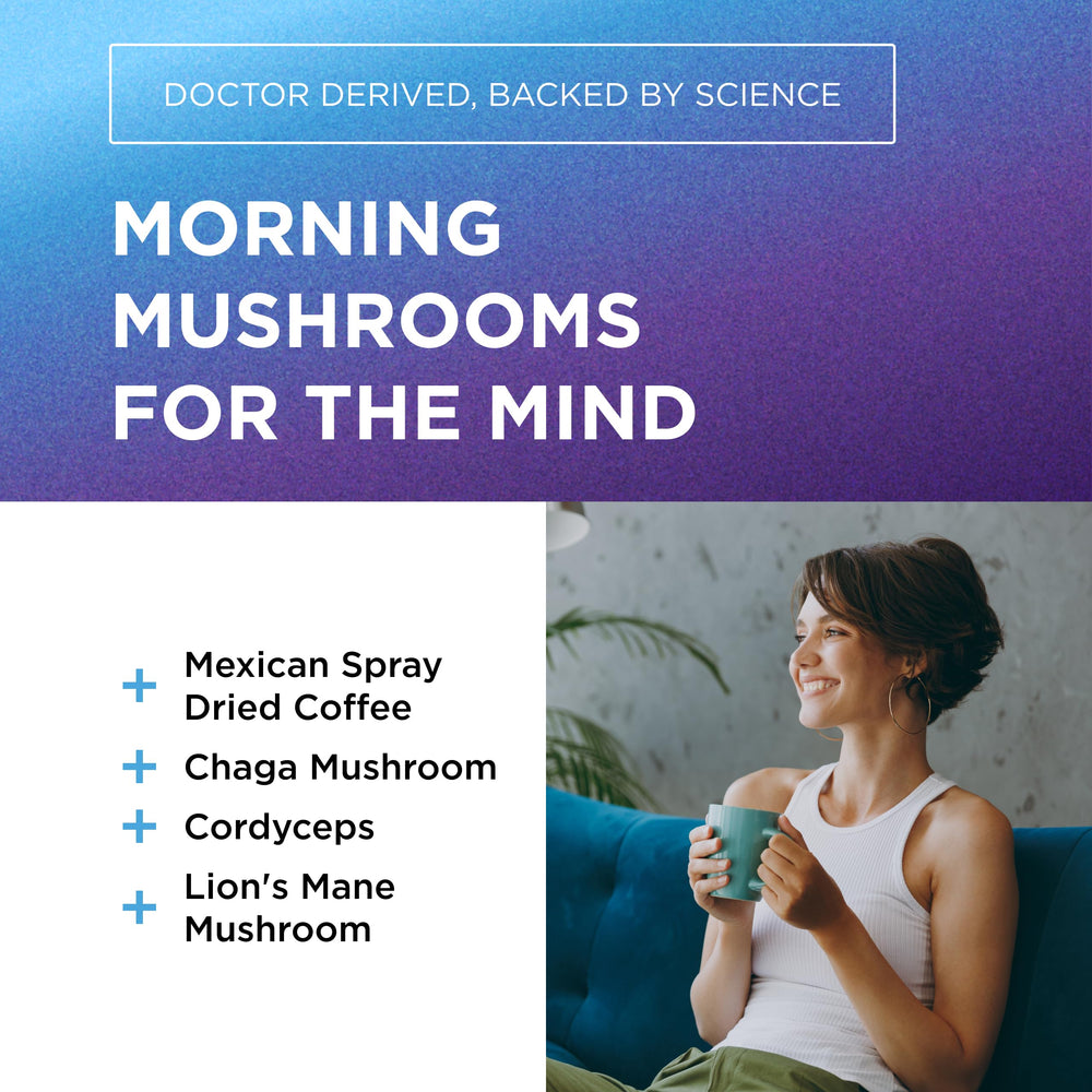 DR. EMIL Chaga and Cordyceps blend visible in powder form for daily stamina