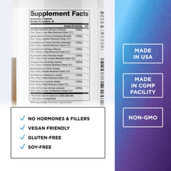 DR. EMIL NUTRITION 10 Mushroom bottle full view for daily cognitive and immune support