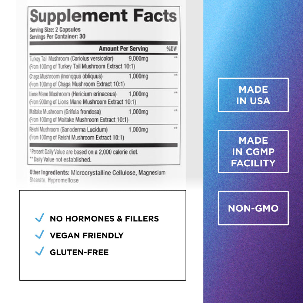 DR. EMIL NUTRITION Elite Turkey Tail capsules close-up for convenient daily use.
