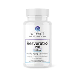 DR. EMIL NUTRITION Resveratrol bottle front view for healthy aging support