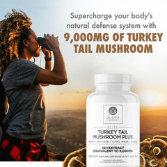 Close-up of DR. EMIL NUTRITION Turkey Tail capsules for easy daily use.