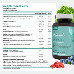 Labelling on Dr. Fuhrman Gentle Care showing B12, zinc and minerals