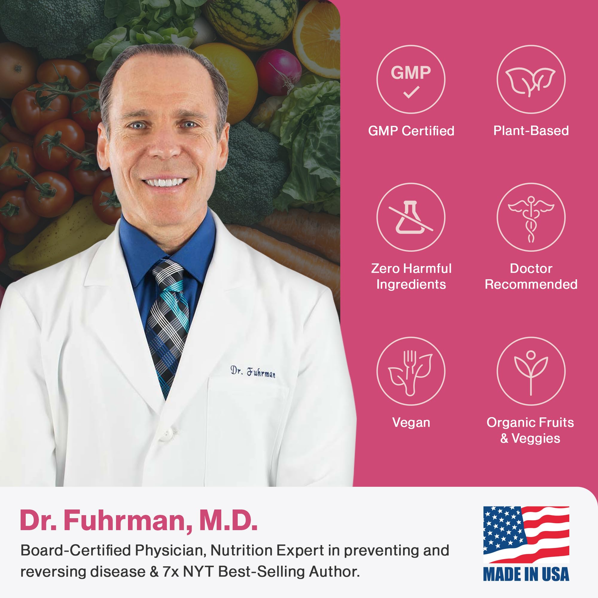 Dr. Fuhrman Glucose Biotect bottle with water for intake reminder.