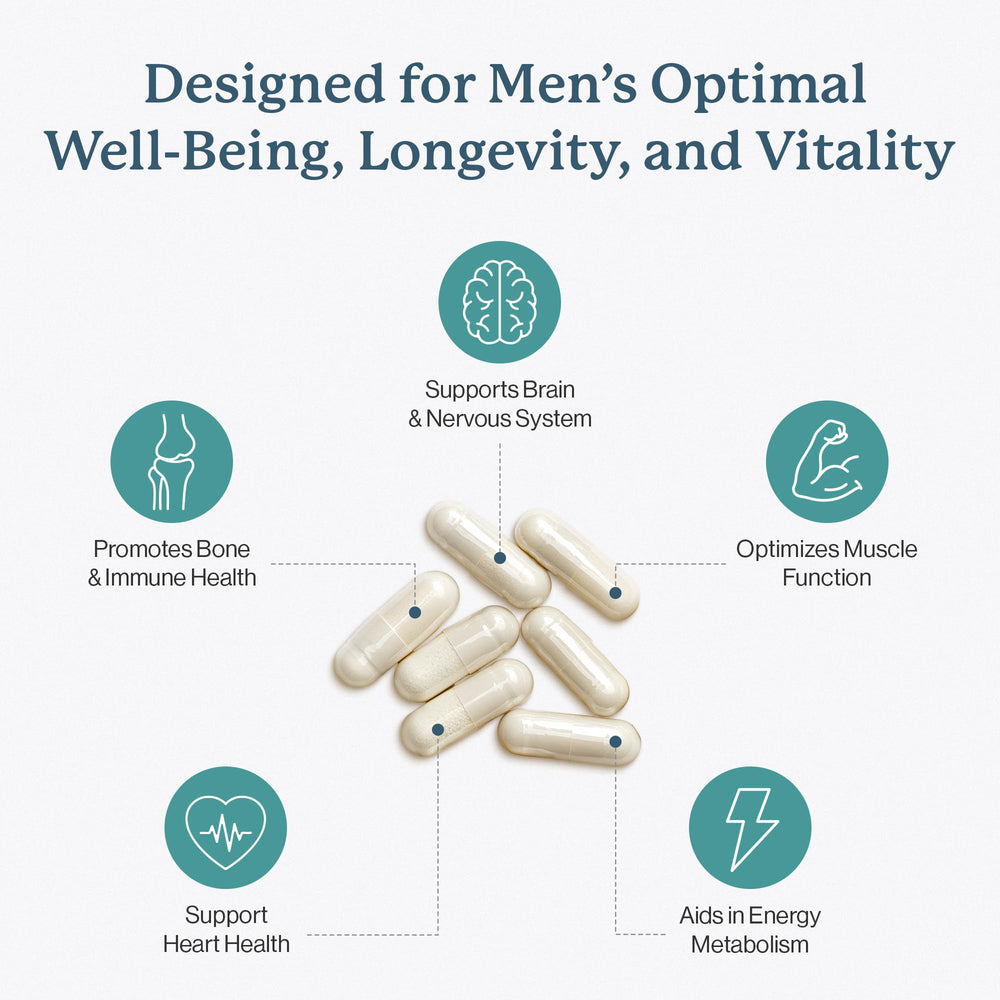 Dr. Fuhrman men's multivitamin back label detailing ingredients and free-from additives.