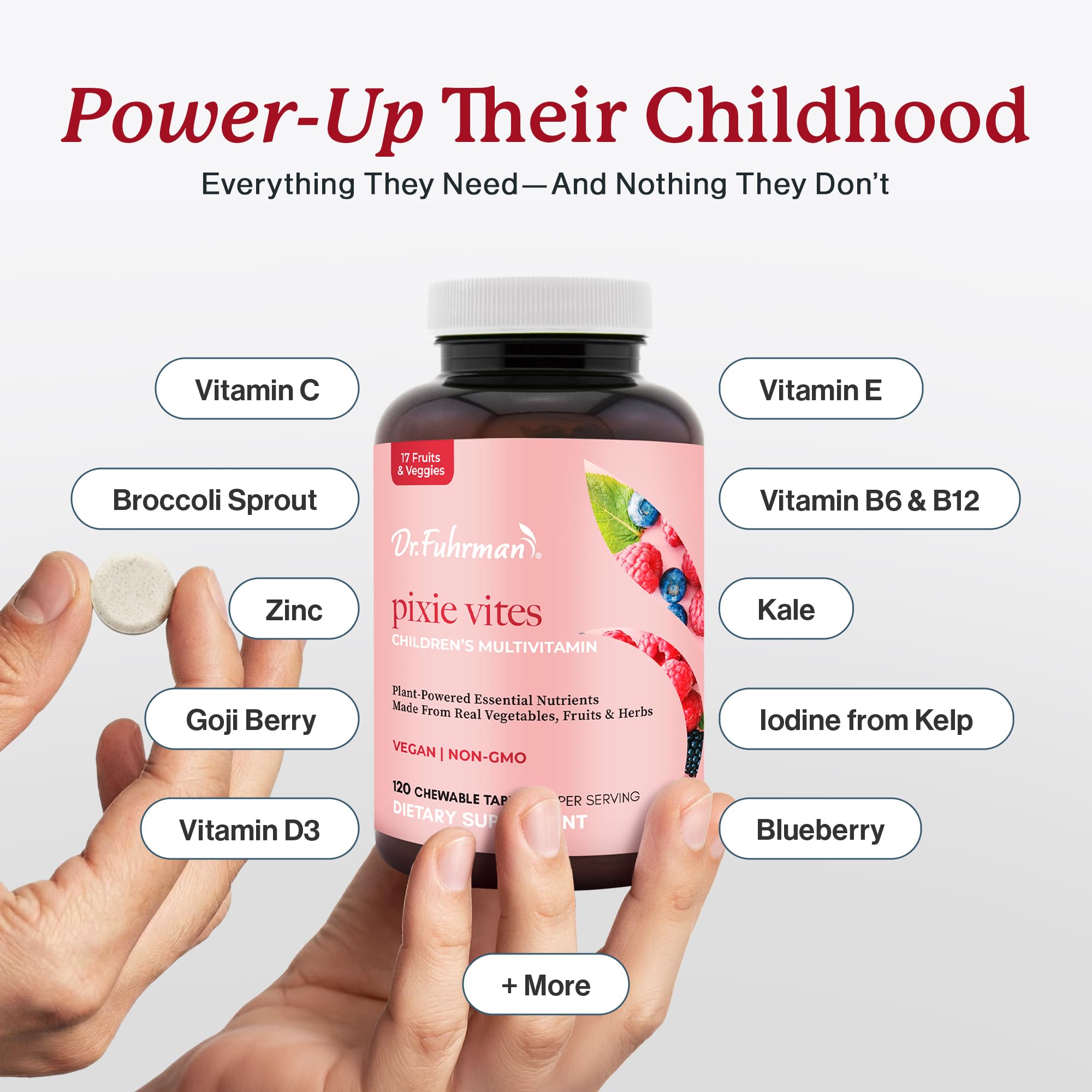 Berry-flavored Pixie Vites hinting at tasty, sugar-free daily vitamins