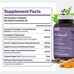 Dr. Fuhrman Ultra Cell Biotect label detail emphasizing turmeric and grape seed ingredients.