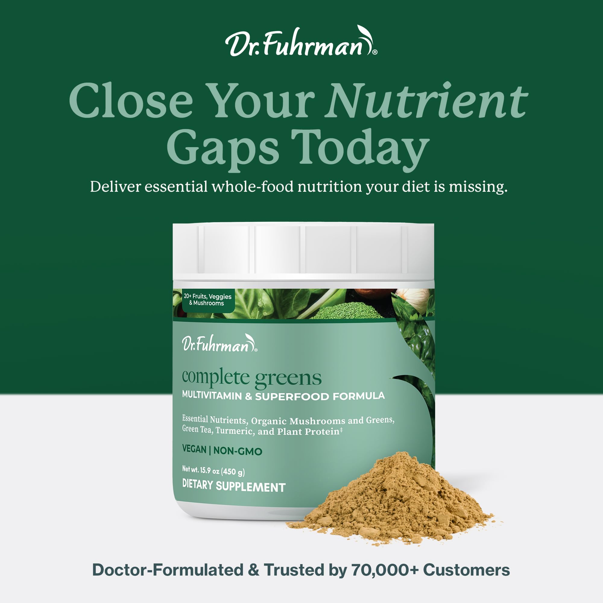 Dr. Fuhrman vitamins B12, D3, K2 on label, essential micronutrients.