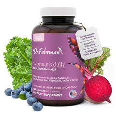 Dr. Fuhrman Women's Multivitamin bottle showing vegan formula for daily immune support