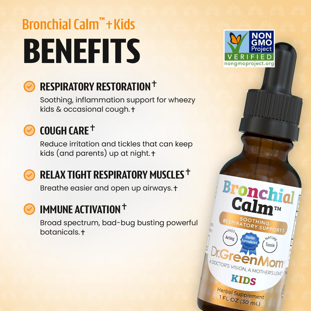 Dr. Green Mom Bronchial Calm Kids dropper enables precise dosing.