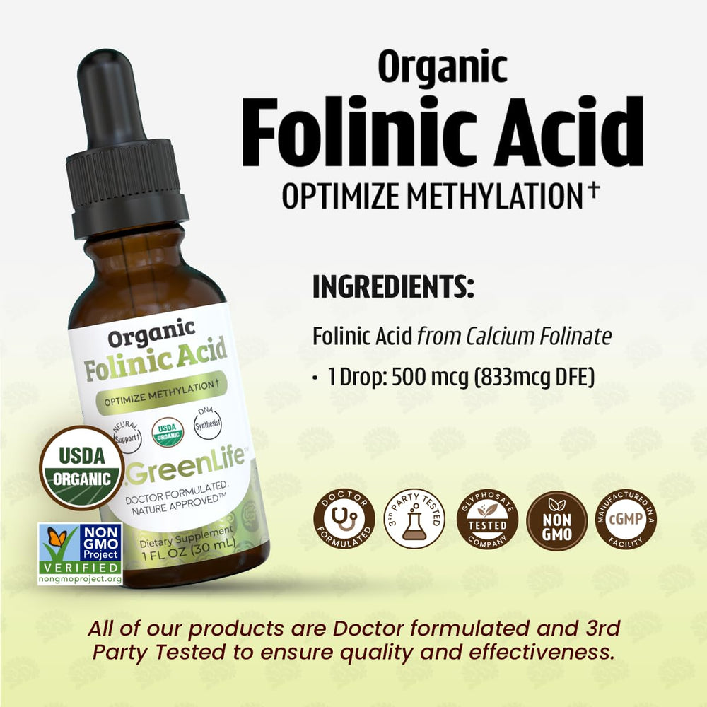 Calcium folinate form shown as the clinically recognized folate option.