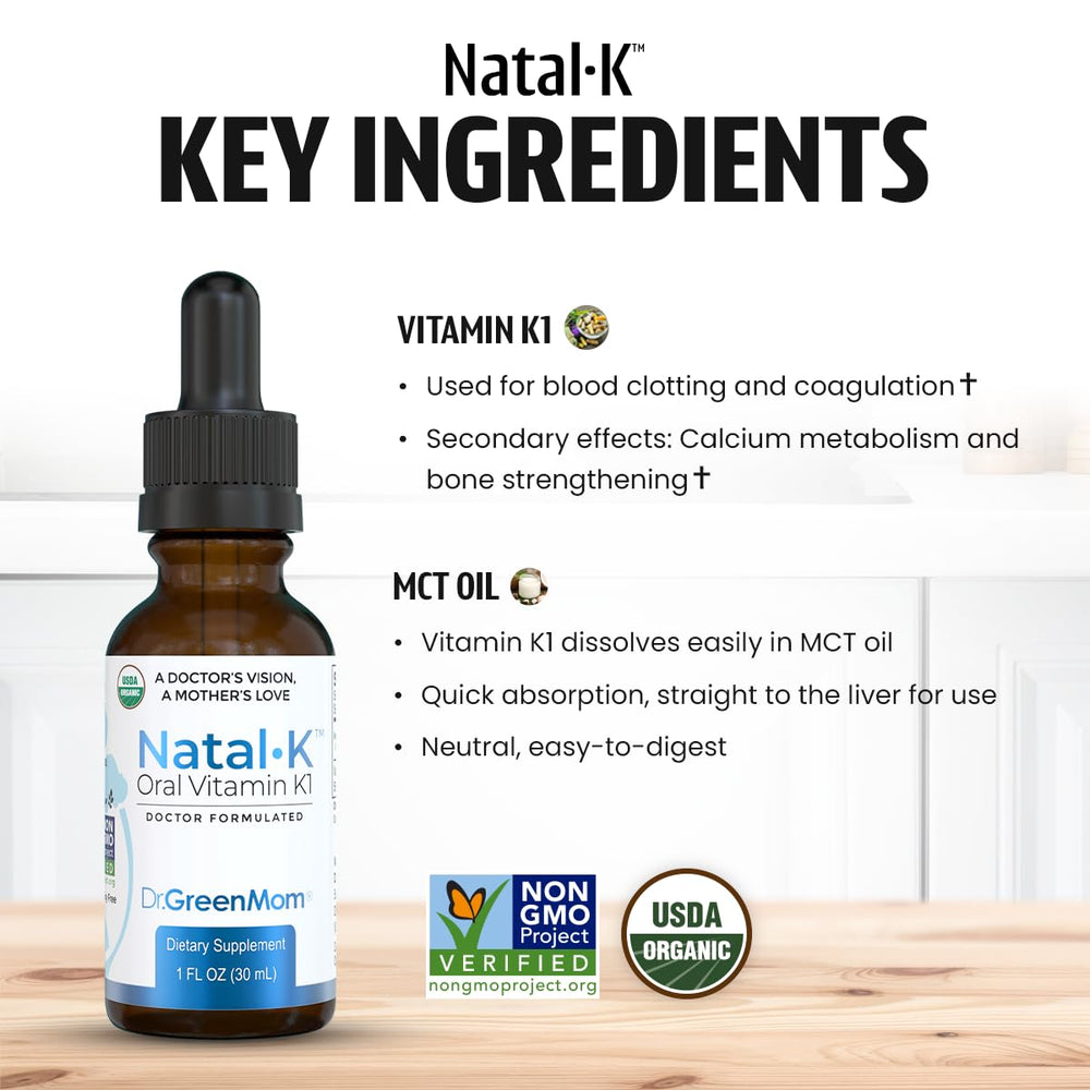 Natal K Drops bottle shows alcohol-free, allergen-friendly formula