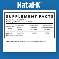 Natal K Drops produced in a USA facility, doctor formulated for babies