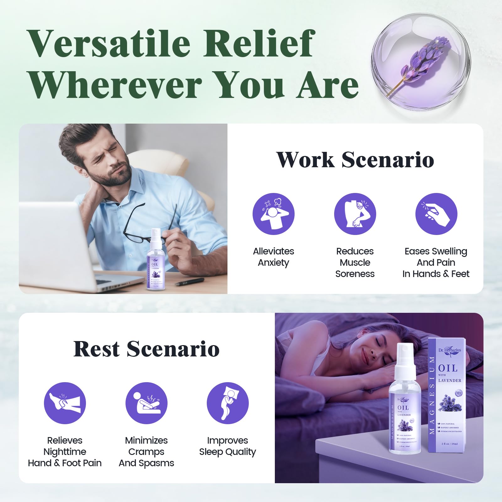 Dr.Herbarius Day Unscented label highlights daytime foot comfort.