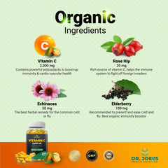 Dr. JOEL'S Immune Support bottle label highlights elderberry, zinc, rose hip, and echinacea.