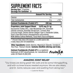 Close-up of Dr. Joints Advanced label highlighting FruiteX-B