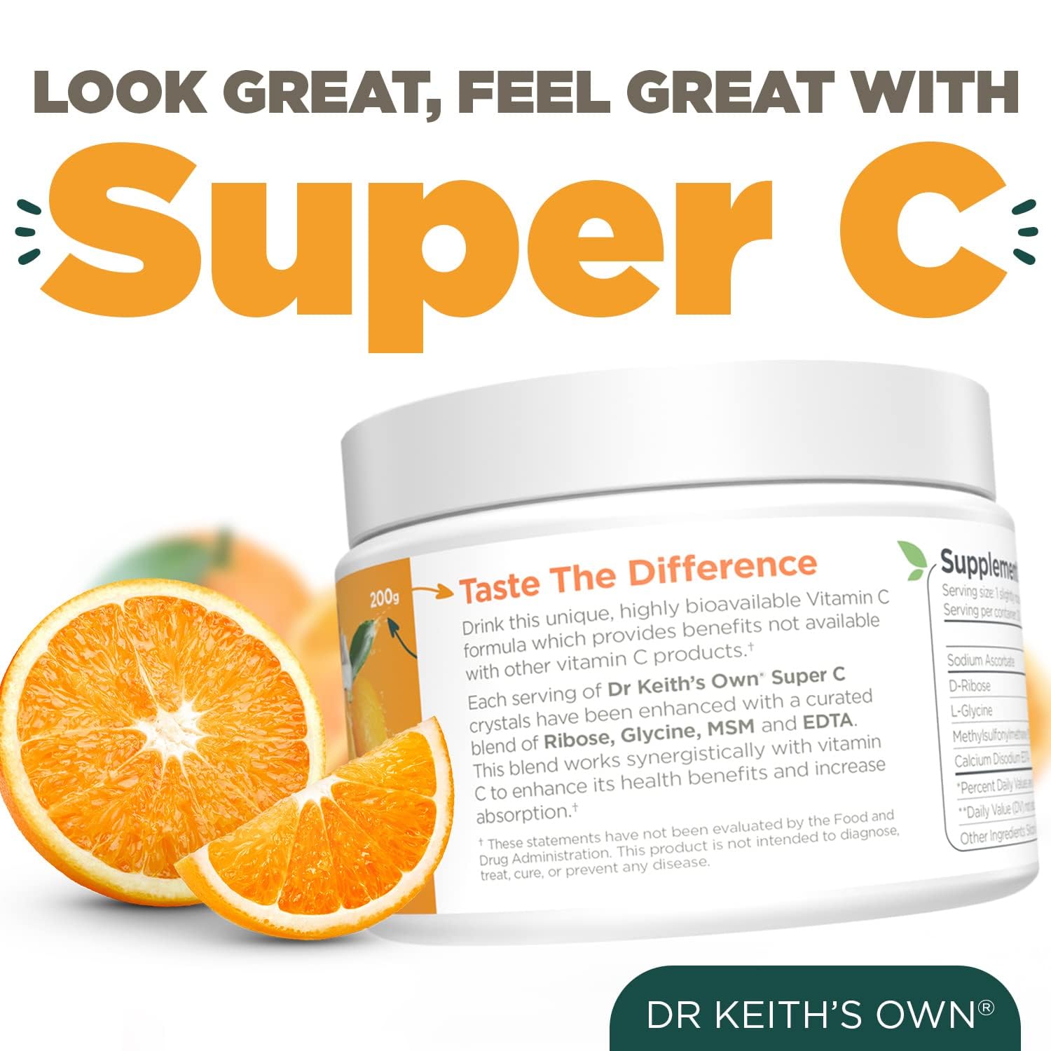 Dr. Keith's Own Super C ingredient profile with bioactive compounds