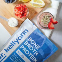 Ingredients panel highlights grass-fed collagen and clean, sugar-free formulation