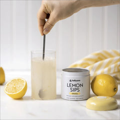 Dr. Kellyann Lemon Sips ingredients close-up with clean, non-GMO formula