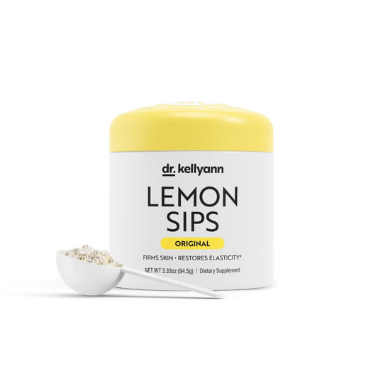 Dr. Kellyann Lemon Sips pour image showing hydration moment for daily renewal