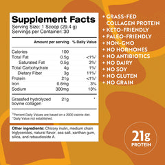 Dr. Kellyann Salted Caramel protein powder with scoop for convenient keto nutrition.