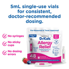 Dr. Kids diphenhydramine HCl 12.5 mg vial shown in packaging for easy use.
