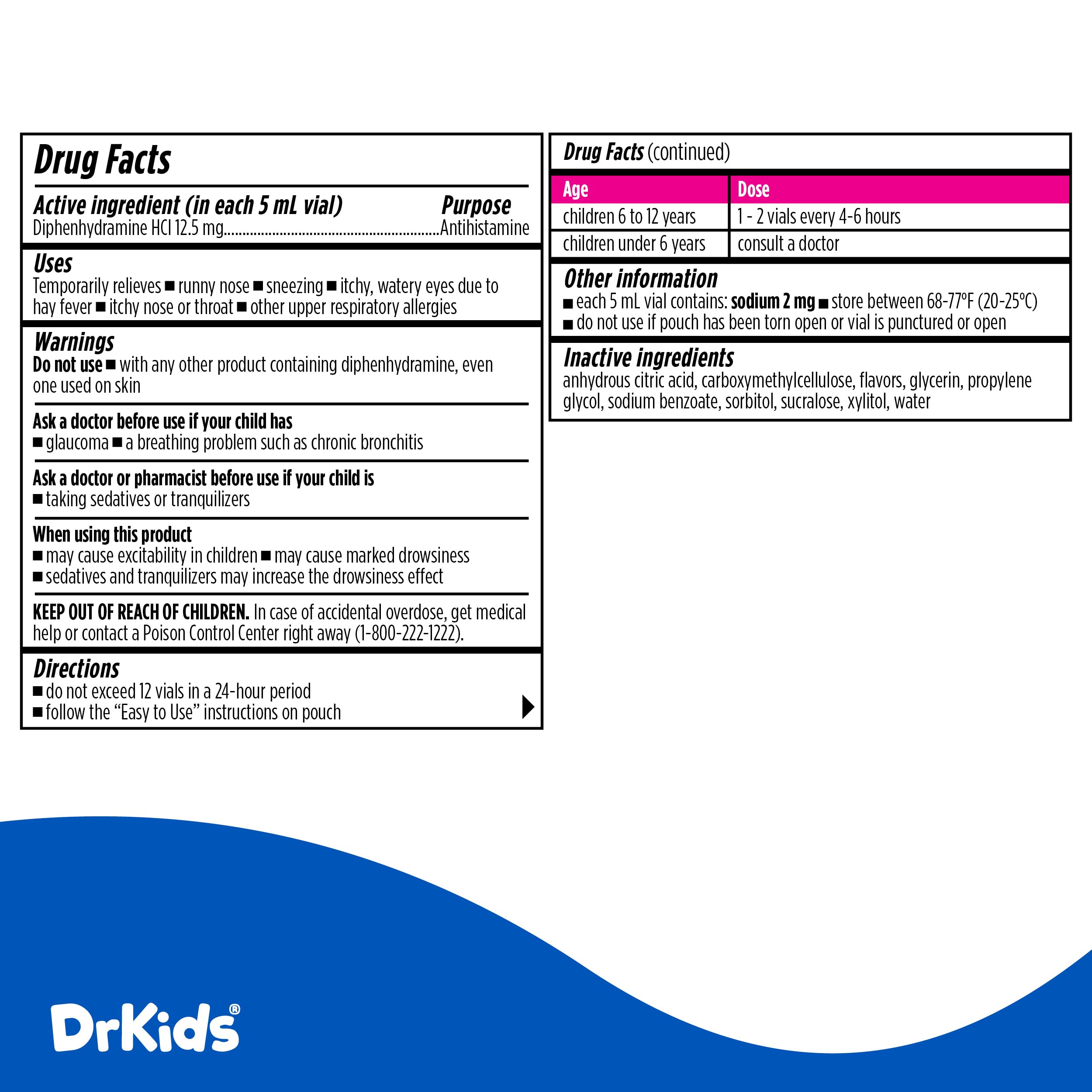 Dr. Kids 48-count box ideal for home and travel.
