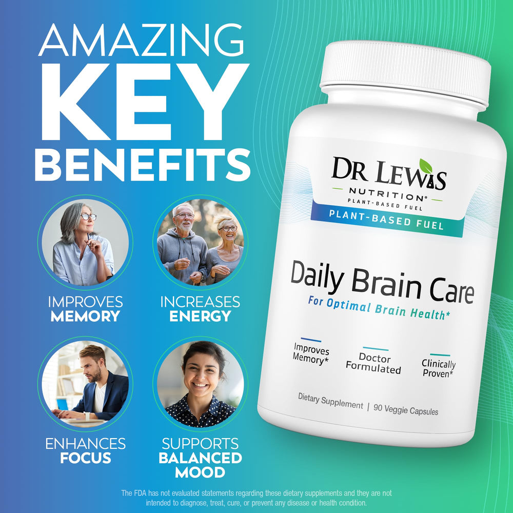 Bottle pour of Dr Lewis Brain Care for simple daily use