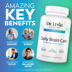 Bottle pour of Dr Lewis Brain Care for simple daily use