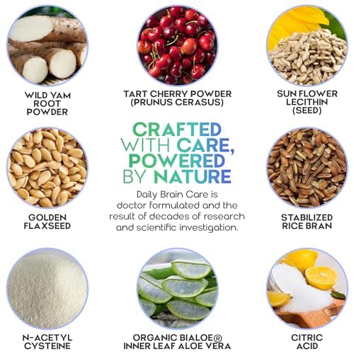 Dr Lewis Daily Brain Care powder pouring demonstrates simple daily servings.