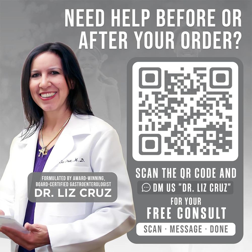 Dr. Liz Cruz Delicate Detox bottle back outlines ingredients and non-GMO formulation
