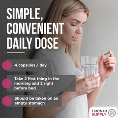 Dosage guide shows morning and night regimen for consistency