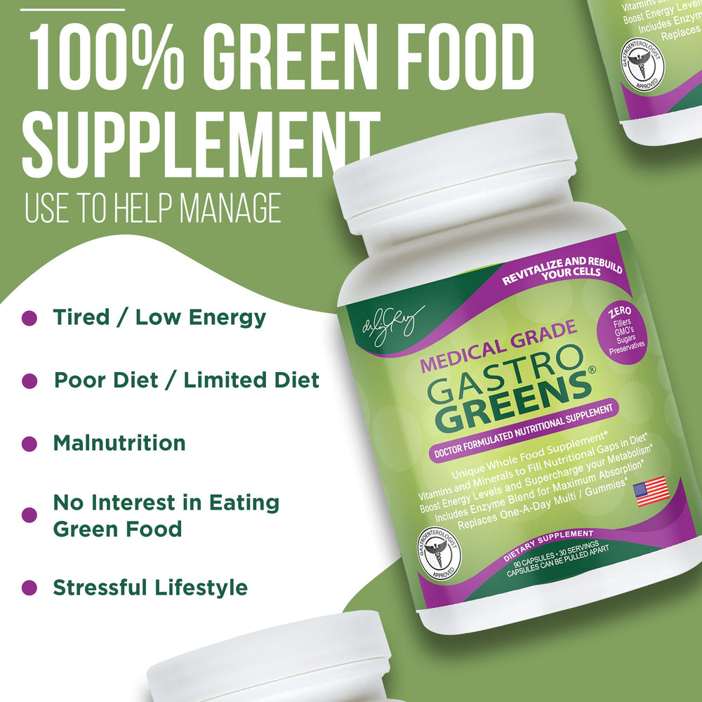 Organic greens blend and essential nutrients from Gastro Greens ingredients