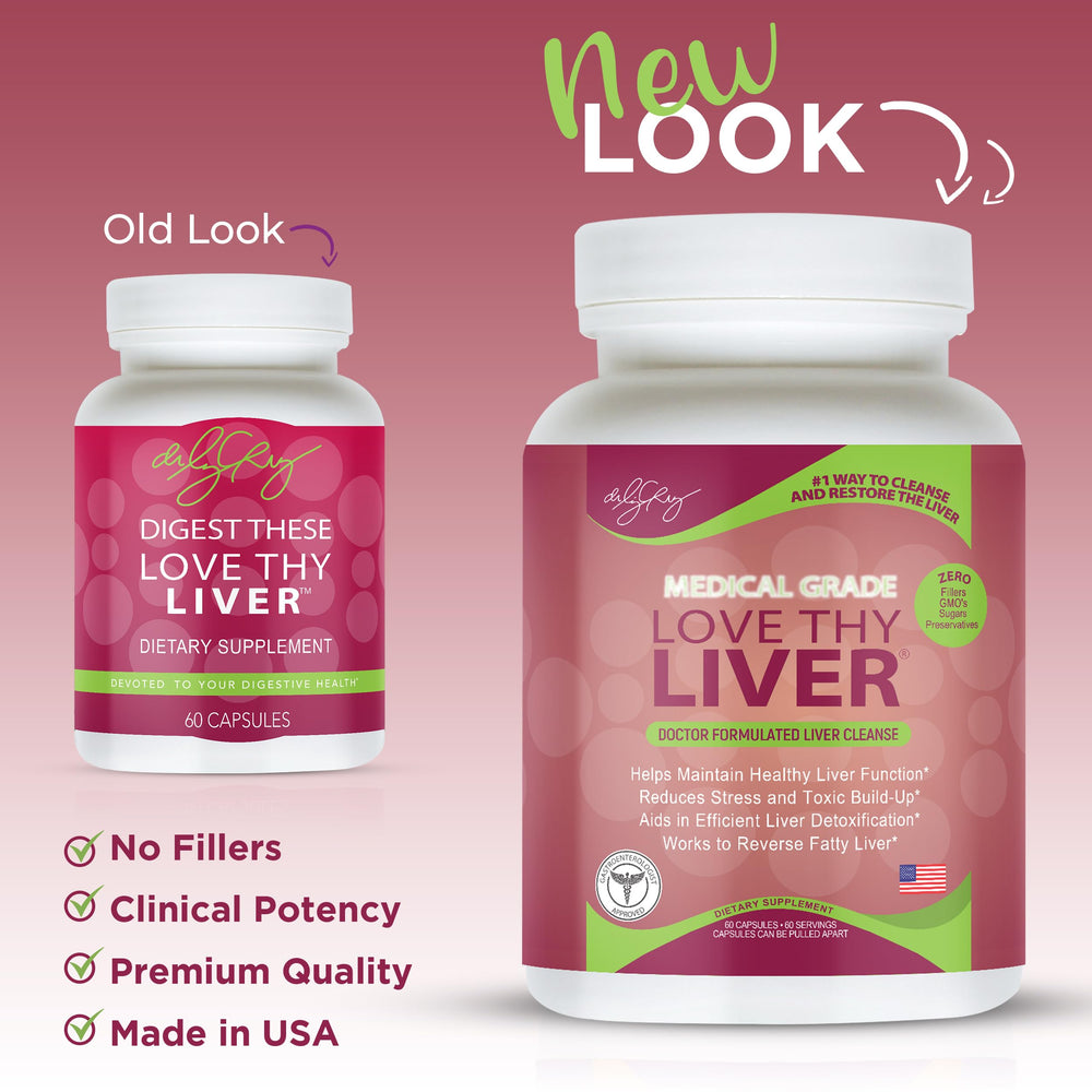 Ingredients list on Love Thy Liver label with healthy enzyme blend.